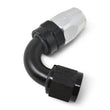 Load image into Gallery viewer, Russell Performance -6 AN Black/Silver 120 Degree Tight Radius Full Flow Swivel Hose End - Additional View 7