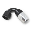 Load image into Gallery viewer, Russell Performance -6 AN Black/Silver 120 Degree Tight Radius Full Flow Swivel Hose End - Additional View 9