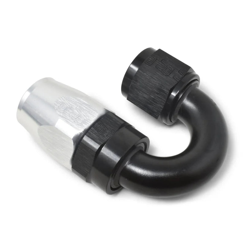 Russell Performance -6 AN Black/Silver 180 Degree Tight Radius Full Flow Swivel Hose End - Additional View 7