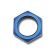 Load image into Gallery viewer, Russell Performance -6 AN Bulkhead Nuts 9/16in -18 Thread Size (Blue) - Side View