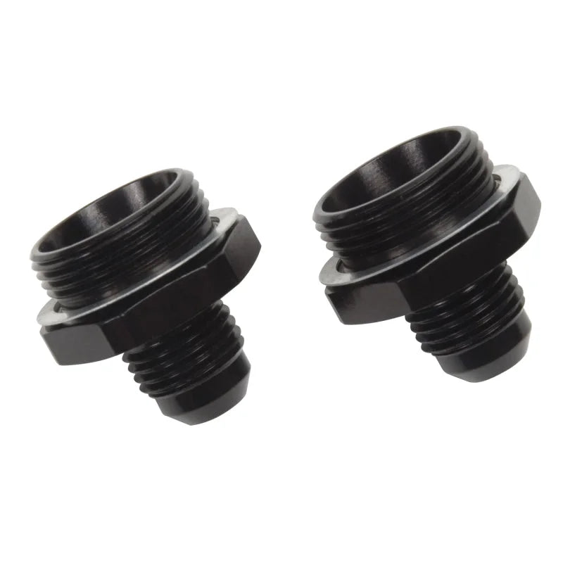 Russell Performance -6 AN Carb Adapter Fittings (2 pcs.) (Black) - Installation View