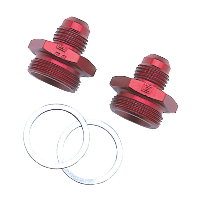 Russell Performance -6 AN Carb Adapter Fittings (2 pcs.) (Red) - Main Product View