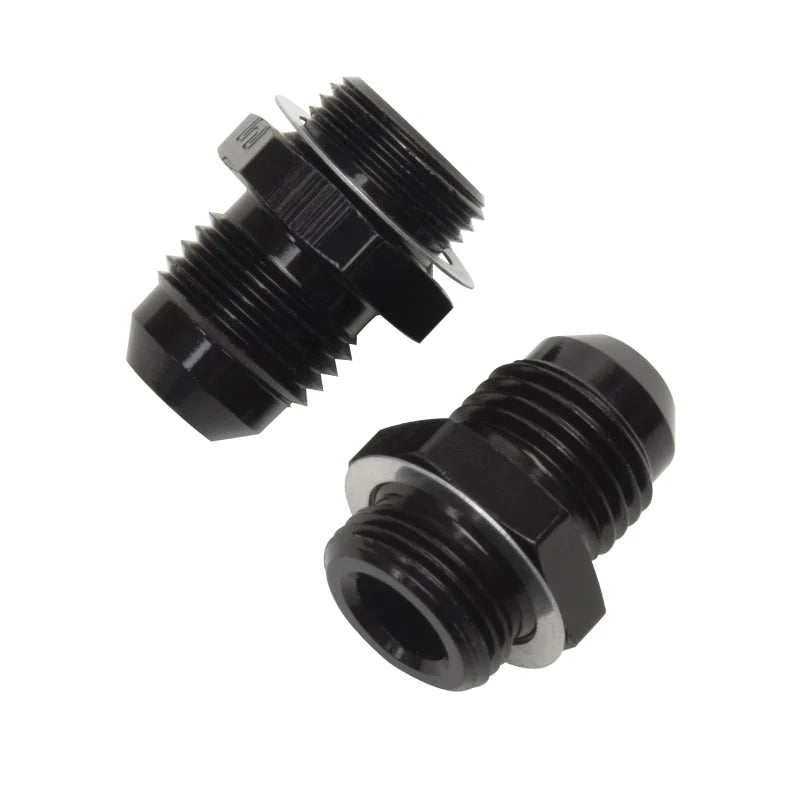 Russell Performance -6 AN Carb Adapter Fittings (2 pcs.) Black - Main Product View