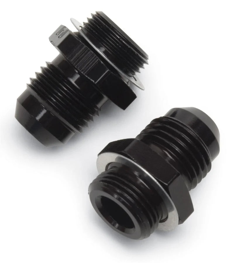 Russell Performance -6 AN Carb Adapter Fittings (2 pcs.) Black - Installation View