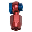Load image into Gallery viewer, Russell Performance -6 AN Carb Banjo Adapter Fitting (Red/Blue) - Side View