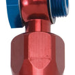 Load image into Gallery viewer, Russell Performance -6 AN Carb Banjo Adapter Fitting (Red/Blue) - Back View