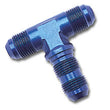 Load image into Gallery viewer, Russell Performance -6 AN Flare Bulkhead Tee Fitting (Blue) - Side View