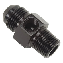 Load image into Gallery viewer, Russell Performance -6 AN Flare to 3/8in Pipe Pressure Adapter (Black) - Back View
