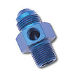 Load image into Gallery viewer, Russell Performance -6 AN Flare to 3/8in Pipe Pressure Adapter (Blue) - Back View