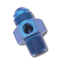Load image into Gallery viewer, Russell Performance -6 AN Flare to 3/8in Pipe Pressure Adapter (Blue) - Back View