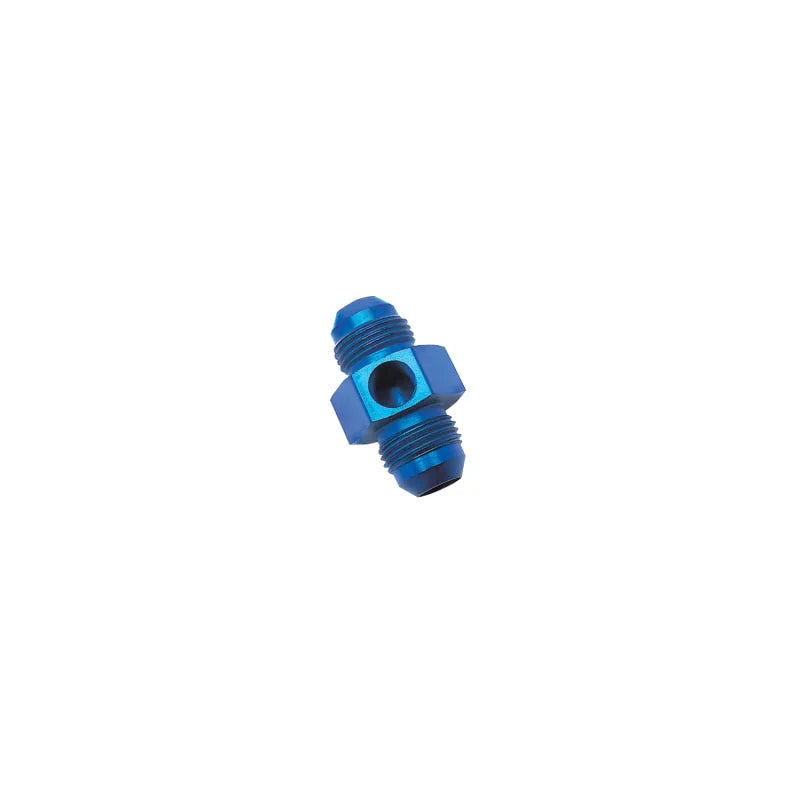 Russell Performance -6 AN Fuel Union Pressure Adapter (Blue) - Back View