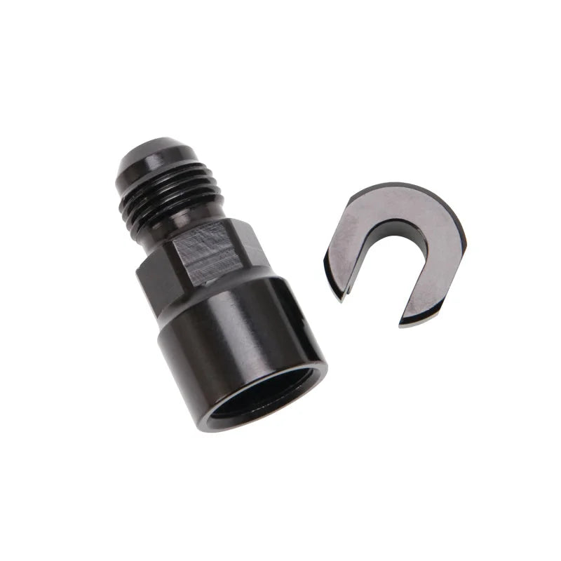 Russell Performance -6 AN Male to 5/16in SAE Quick-Disconnect Female (Black Single) - Side View