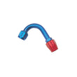 Load image into Gallery viewer, Russell Performance -6 AN Red/Blue 120 Degree Full Flow Hose End (1in Centerline Radius) - Back View