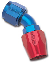 Load image into Gallery viewer, Russell Performance -6 AN Red/Blue 45 Degree Full Flow Hose End - Installation View