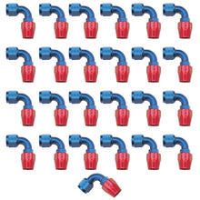 Load image into Gallery viewer, Russell Performance -6 AN Red/Blue 90 Degree Full Flow Hose End (25 pcs.) - Installation View