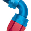Load image into Gallery viewer, Russell Performance -6 AN Red/Blue 90 Degree Full Flow Swivel Pipe Thread Hose End (With 1/4in NPT) - Main Product View