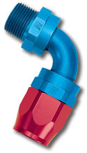 Load image into Gallery viewer, Russell Performance -6 AN Red/Blue 90 Degree Full Flow Swivel Pipe Thread Hose End (With 3/8in NPT) - Back View