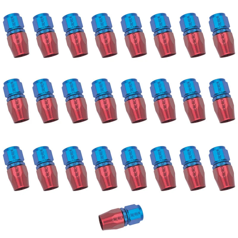 Russell Performance -6 AN Red/Blue Straight Full Flow Hose End (25 pcs.) - Main Product View
