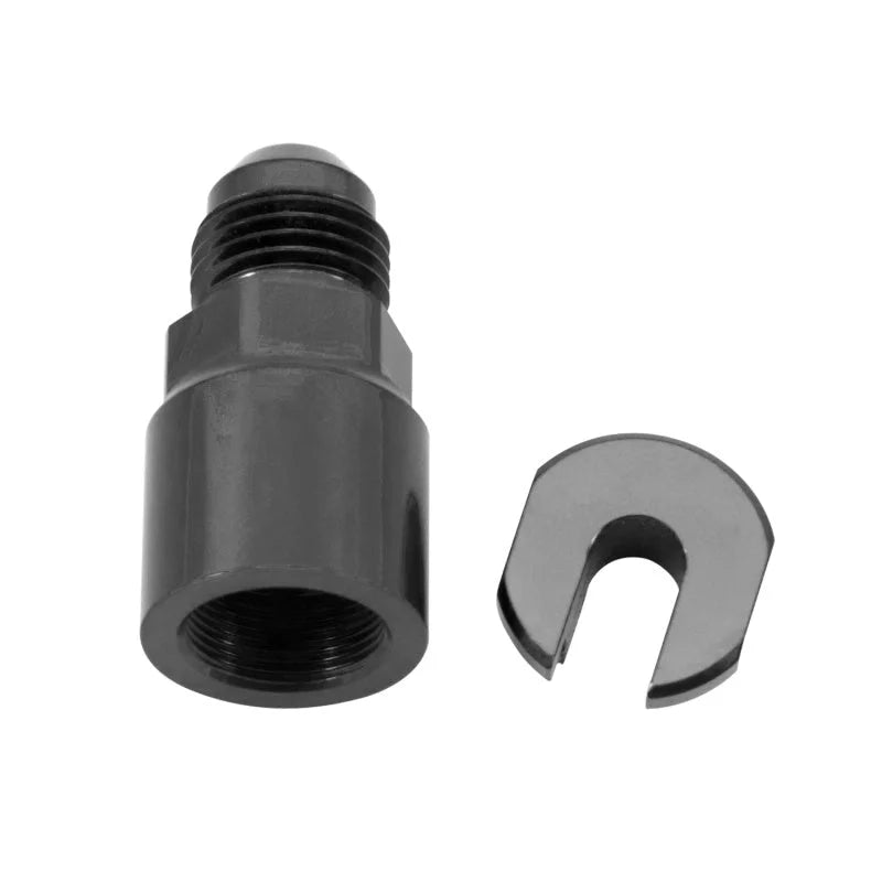 Russell Performance -6 AN male to 1/4in SAE Quick-Disconnect Female (Black Single) - Side View