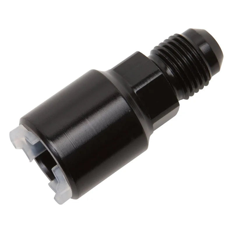Russell Performance -6 AN male to 5/16in SAE quick-disconnect female (Black Single) - Side View