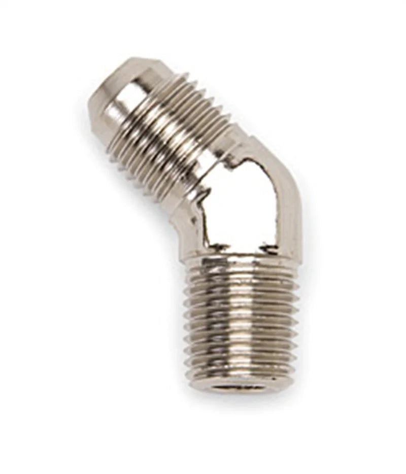 Russell Performance -6 AN to 1/4in NPT 45 Degree Flare to Pipe Adapter - Back View