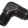Load image into Gallery viewer, Russell Performance -6 AN to 1/8in NPT 90 Degree Flare to Pipe Adapter (Black) - Side View