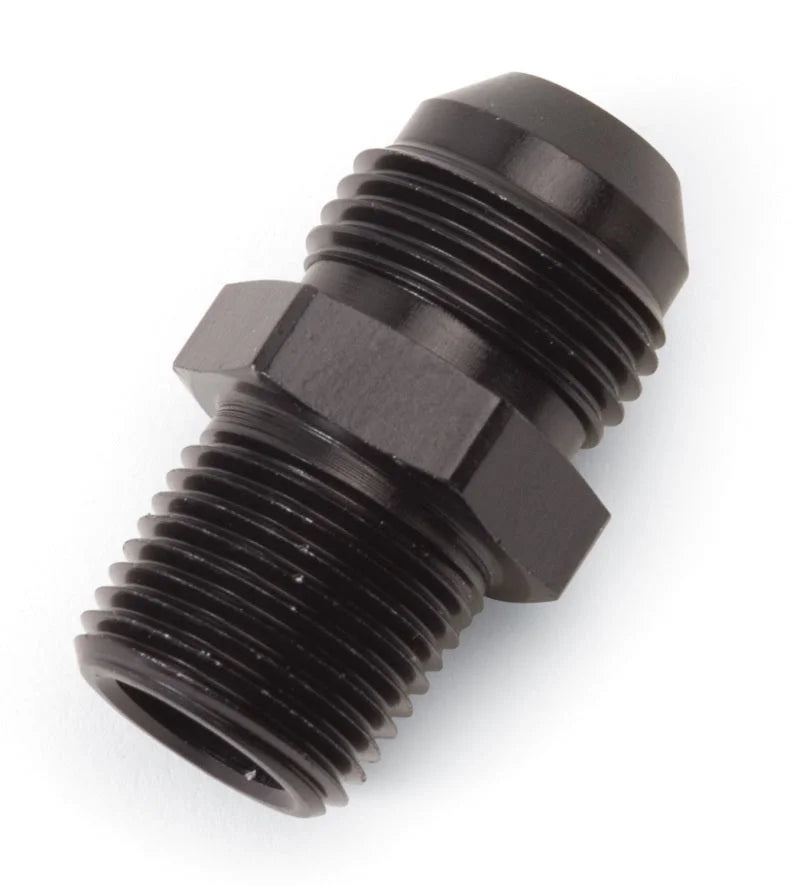 Russell Performance -6 AN to 1/8in NPT Straight Flare to Pipe (Black) - Side View