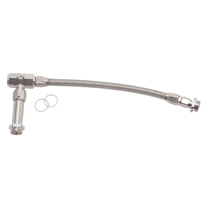 Russell Performance -6 AN to 3/8in Female NPT ProFlex Holley 4150 Dual Inlet Carb Kit (Endura) - Side View