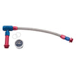 Load image into Gallery viewer, Russell Performance -6 AN to 3/8in Female NPT ProFlex Holley 4150 Dual Inlet Carb Kit (Red/Blue) - Side View
