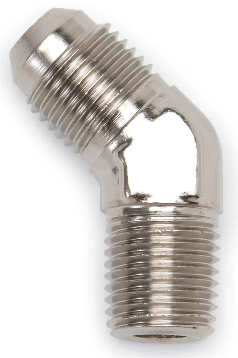 Russell Performance -6 AN to 3/8in NPT 45 Degree Flare to Pipe Adapter - Back View