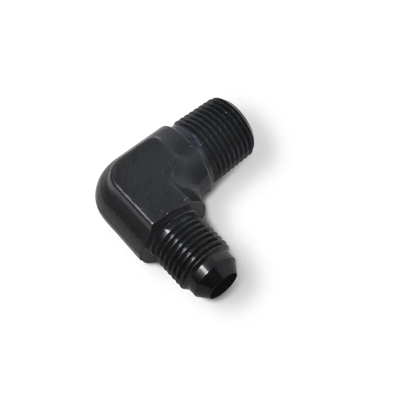 Russell Performance -6 AN to 3/8in NPT 90 Degree Flare to Pipe Adapter (Black) - Additional View 6