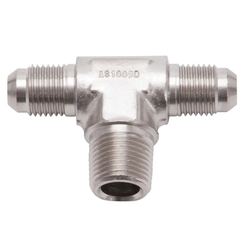 Russell Performance -6 AN to 3/8in NPT Flare to Pipe Tee Fitting - Back View