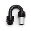 Load image into Gallery viewer, Russell Performance -6 SAE Port Male to -6 AN Hose 180 Degree Crimp On Hose End - Black Anodized - Main Product View