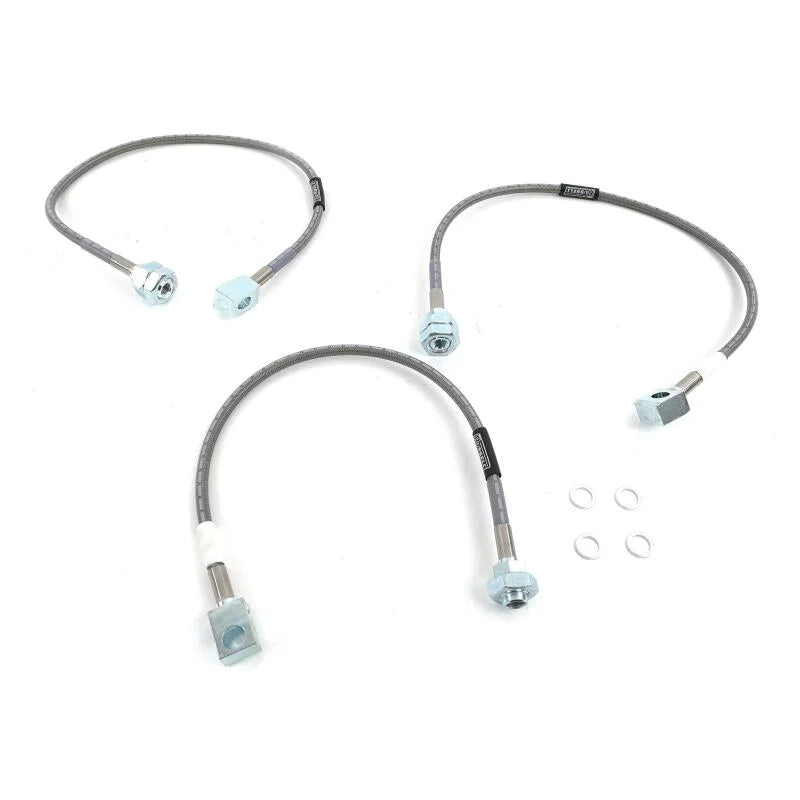 Russell Performance 74-77 GM K-10/K-20 P/U-Blazer/ Suburban with 4in lift Brake Line Kit - Side View