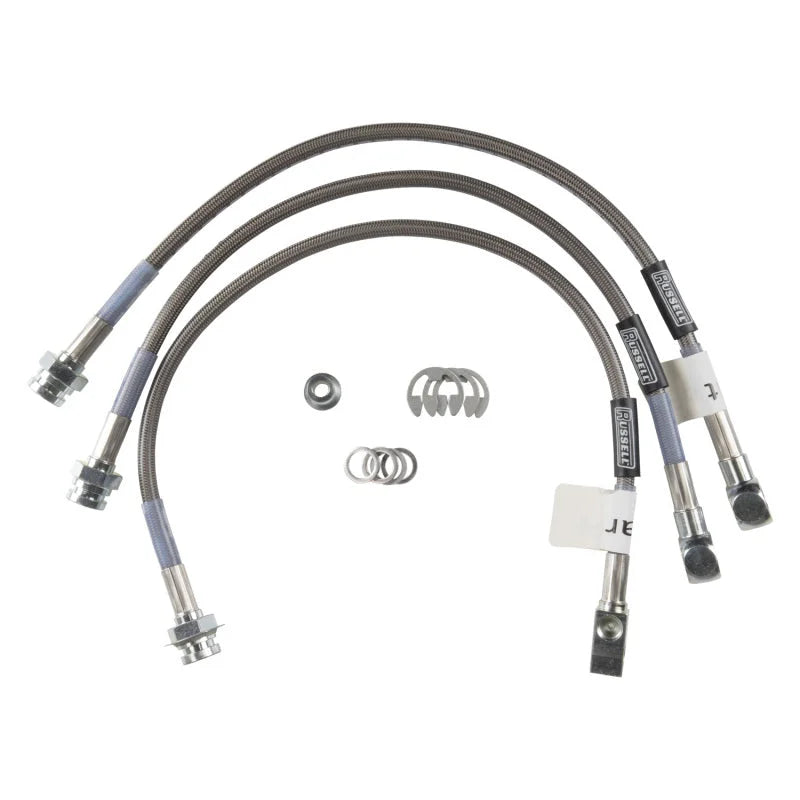 Russell Performance 77-81 Jeep CJ5/CJ7 Stock Height to 1in Lift Brake Line Kit - Side View