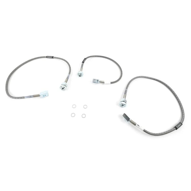 Russell Performance 79-91 GM K-10/K-20 P/U Blazer/ Jimmy Suburban w/ 4in lift Brake Line Kit - Side View