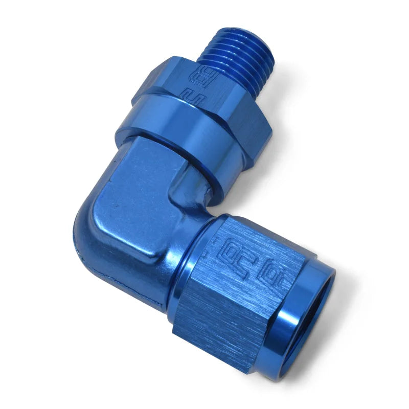 Russell Performance -8 AN 90 Degree Female to Male 1/4in Swivel NPT Fitting - Installation View