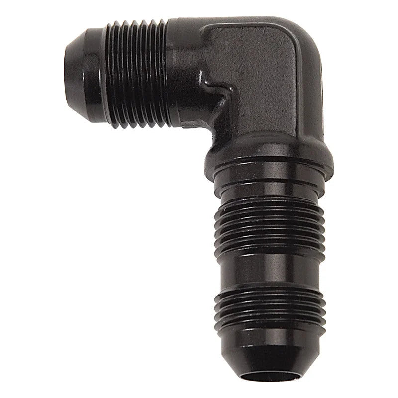 Russell Performance -8 AN 90 Degree Flare Bulkhead (Black) - Side View