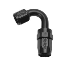 Load image into Gallery viewer, Russell Performance -8 AN Black 120 Degree Full Flow Swivel Hose End - Back View