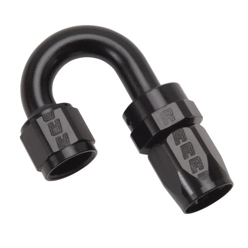 Russell Performance -8 AN Black 180 Degree Full Flow Swivel Hose End - Main Product View