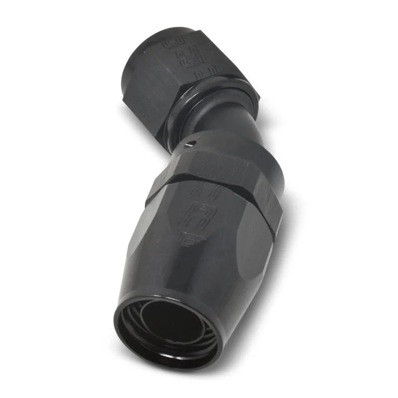 Russell Performance -8 AN Black 45 Degree Full Flow Hose End - Back View