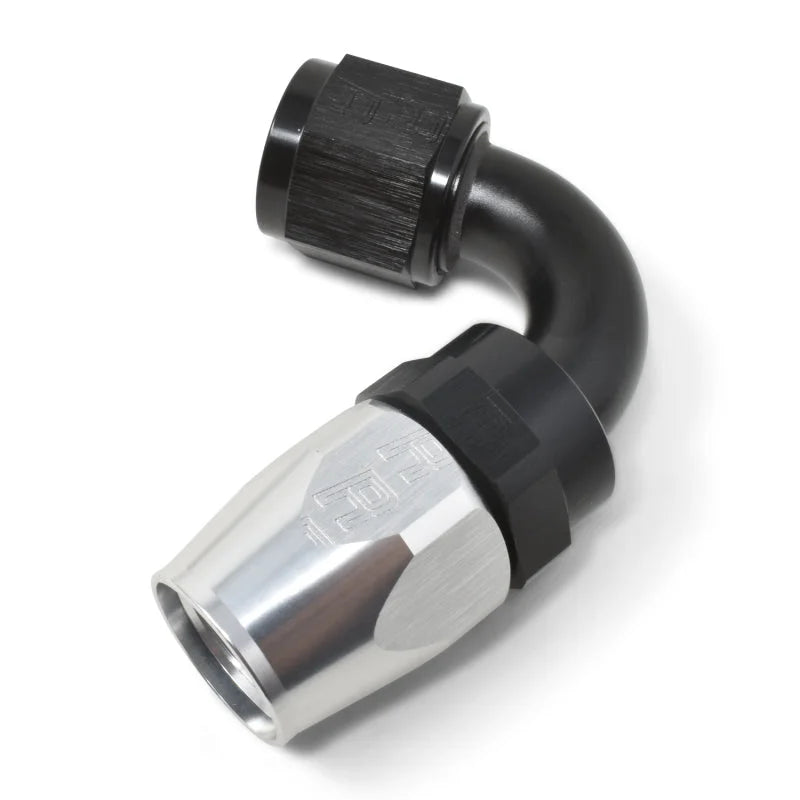 Russell Performance -8 AN Black/Silver 120 Degree Tight Radius Full Flow Swivel Hose End - Additional View 5
