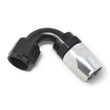 Load image into Gallery viewer, Russell Performance -8 AN Black/Silver 120 Degree Tight Radius Full Flow Swivel Hose End - Additional View 6