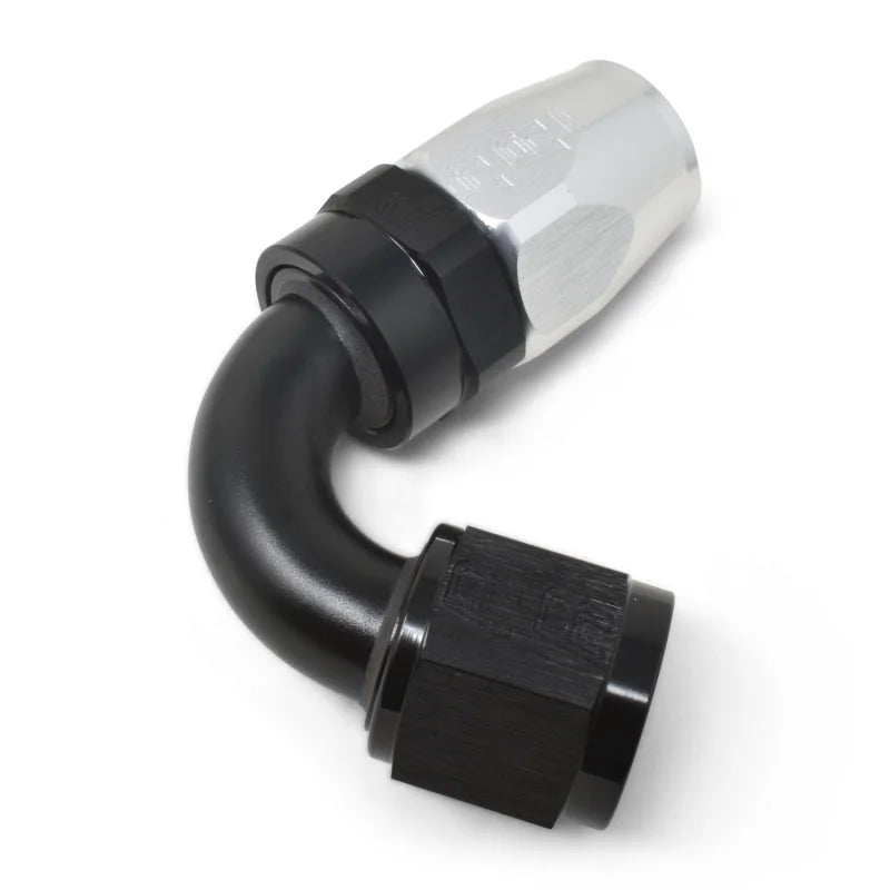 Russell Performance -8 AN Black/Silver 120 Degree Tight Radius Full Flow Swivel Hose End - Additional View 8