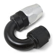 Load image into Gallery viewer, Russell Performance -8 AN Black/Silver 180 Degree Tight Radius Full Flow Swivel Hose End - Additional View 6