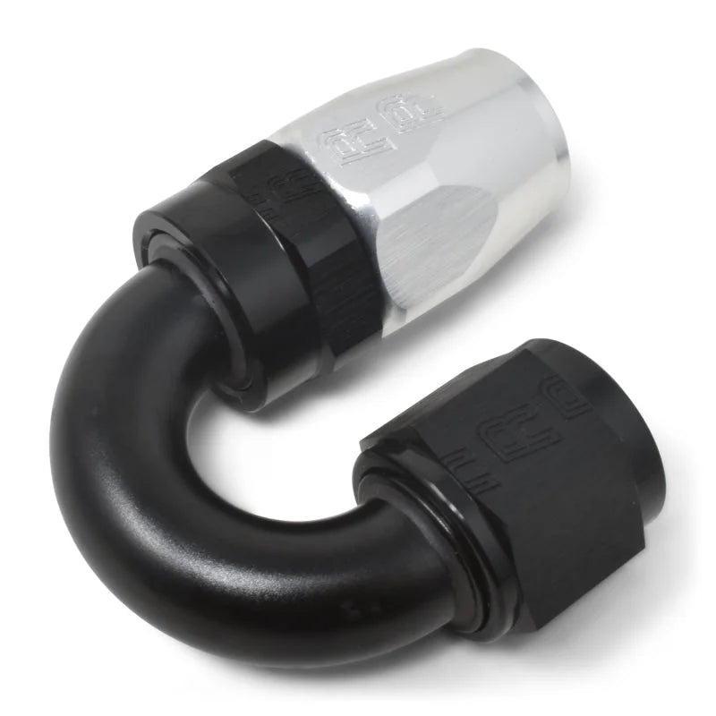 Russell Performance -8 AN Black/Silver 180 Degree Tight Radius Full Flow Swivel Hose End - Additional View 6