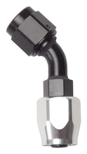 Load image into Gallery viewer, Russell Performance -8 AN Black/Silver 45 Degree Full Flow Hose End - Main Product View