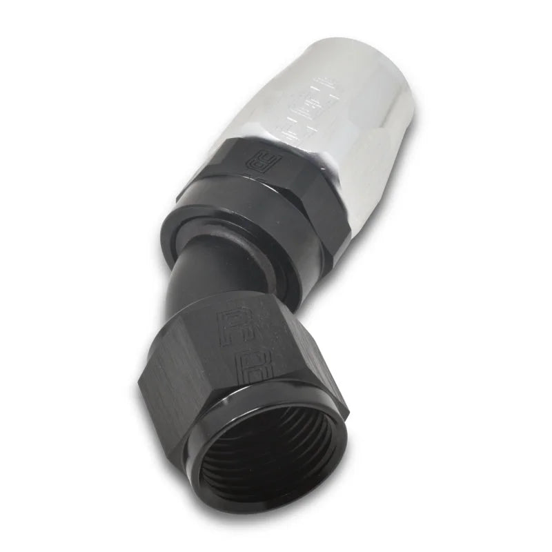 Russell Performance -8 AN Black/Silver 45 Degree Full Flow Hose End - Additional View 8