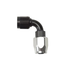 Load image into Gallery viewer, Russell Performance -8 AN Black/Silver 90 Degree Full Flow Hose End - Main Product View