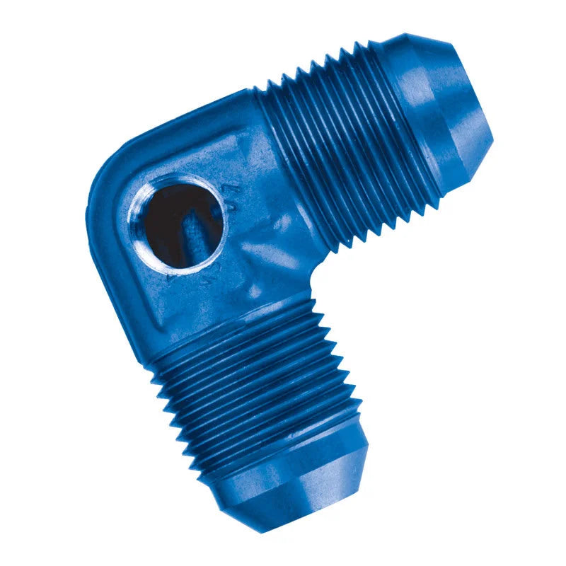 Russell Performance -8 AN Blue 90 Degree Fuel Pressure Adapter - Main Product View
